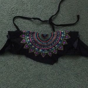 Ruffle bandeau bikini top